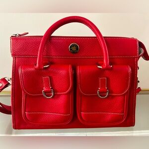 Dooney & Bourke Red pebbled leather satchel